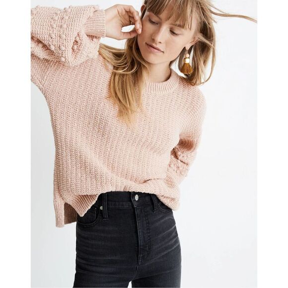 Madewell Bobble Pullover Sweater Avalon Pink Size Small - Picture 3 of 9